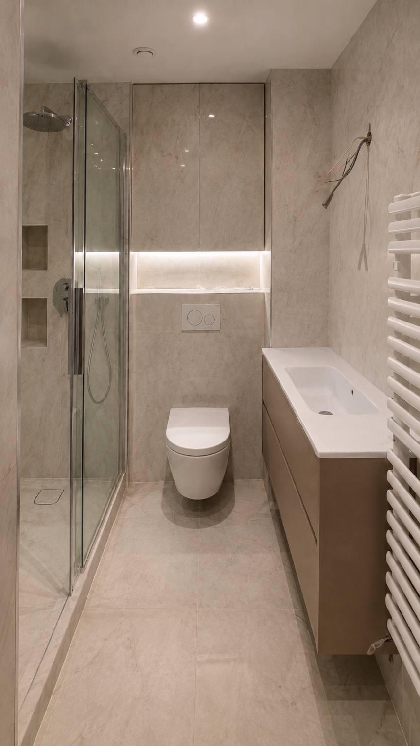 Salle de bains effet marbre