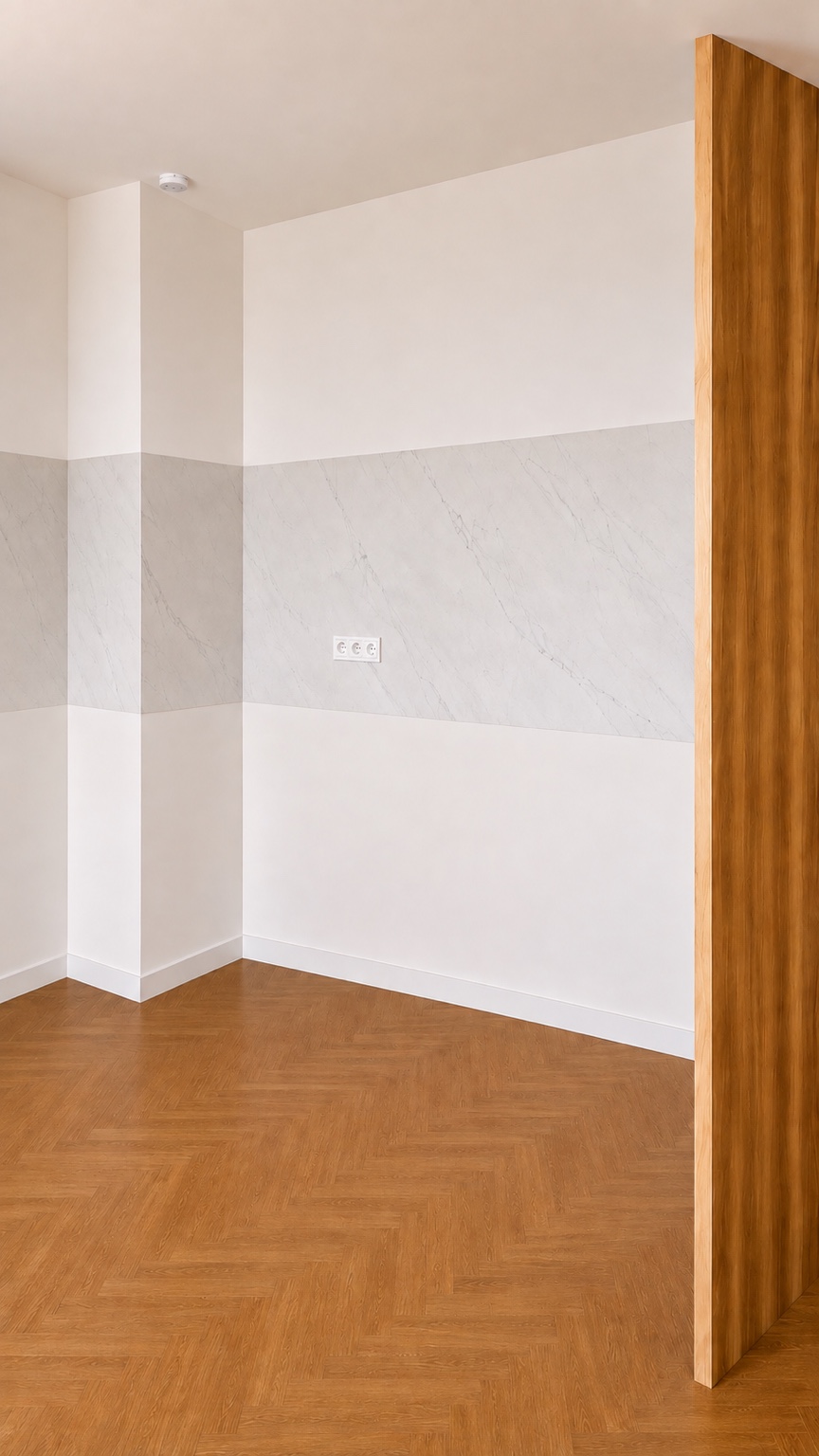 Mur latéral avant l’installation de la cuisine