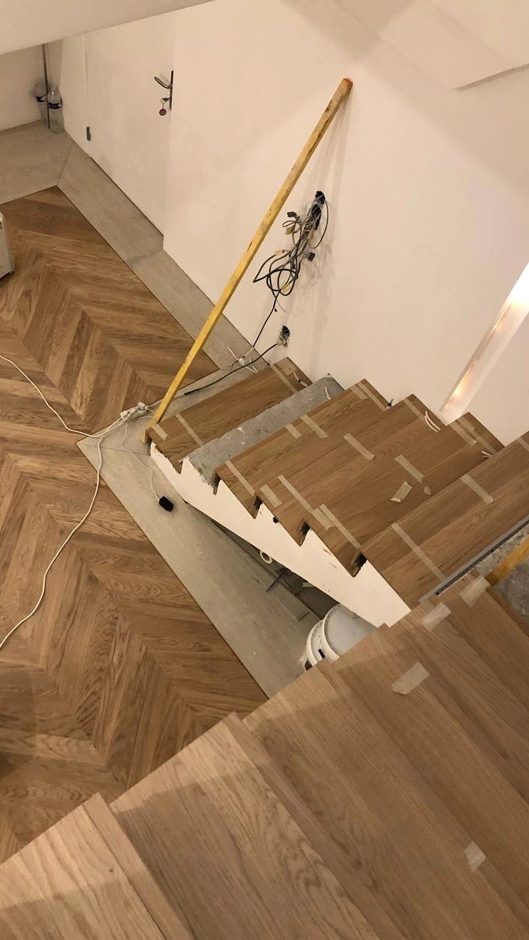 Habillage des marches pendant les travaux